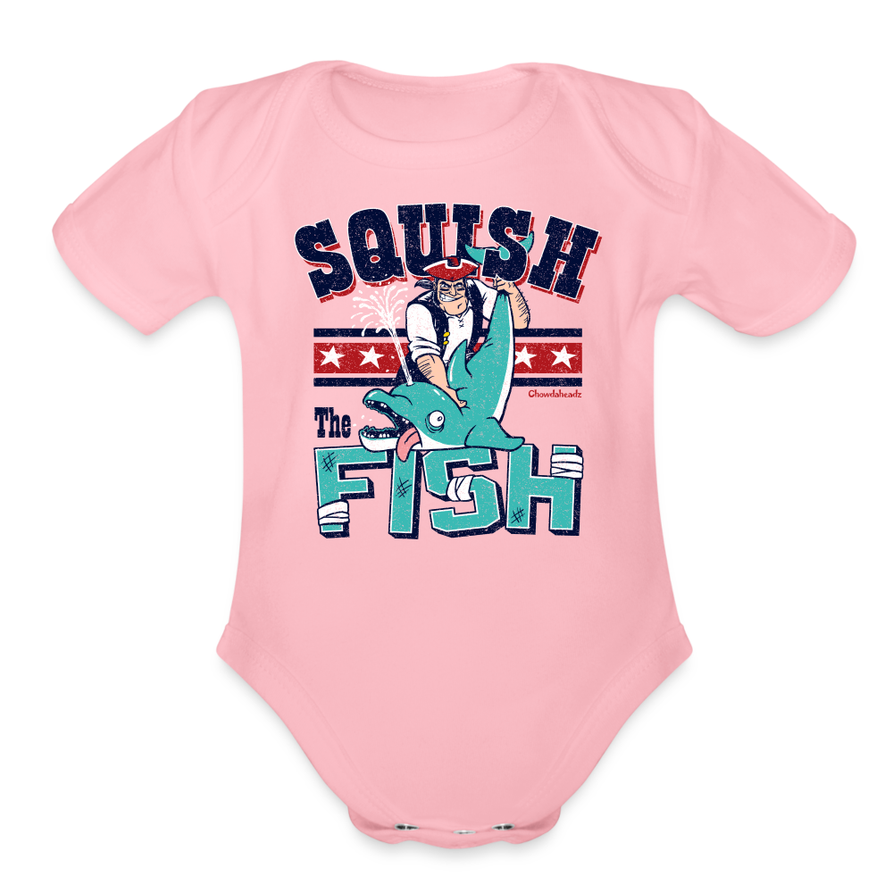 Squish The Fish New England Infant One Piece - light pink