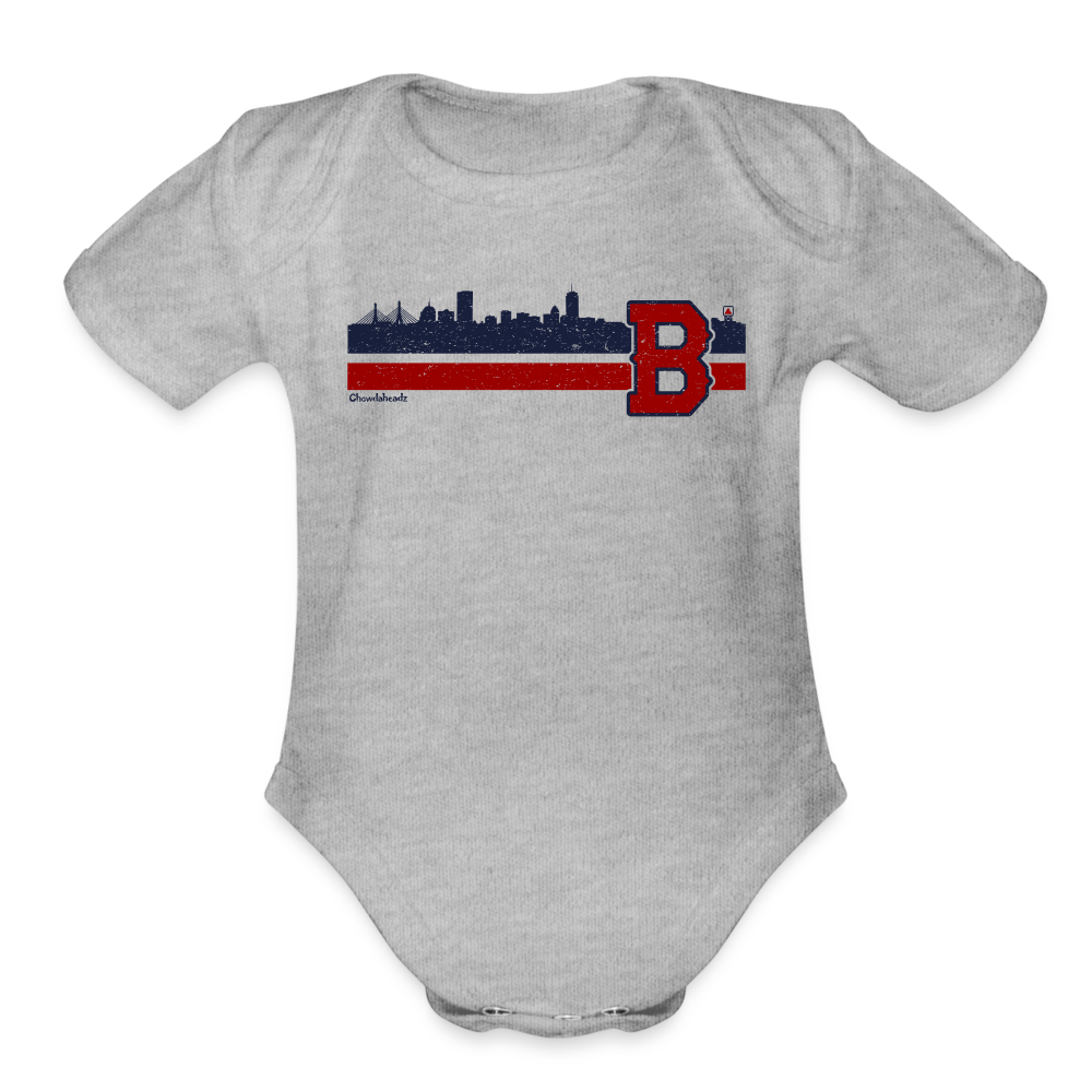 Boston B Baseball Sideline Infant One Piece - heather grey