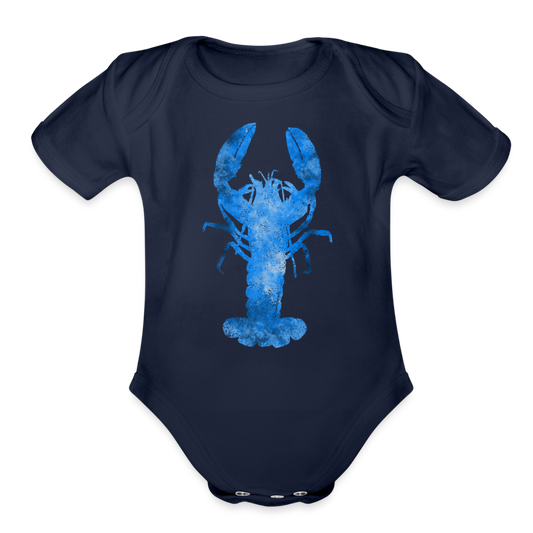 Blue Lobster Watercolor Infant One Piece - dark navy