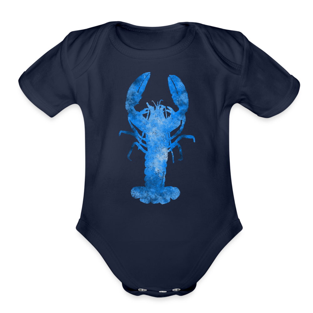 Blue Lobster Watercolor Infant One Piece - dark navy
