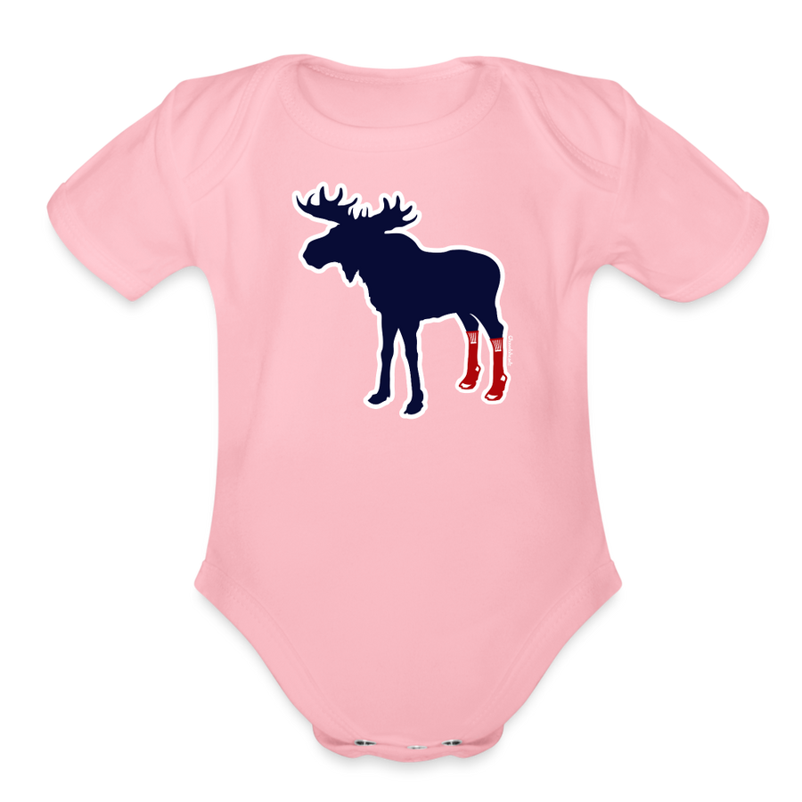 Socks On Moose Infant One Piece - light pink