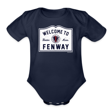 Welcome To Fenway Sign Infant One Piece - dark navy