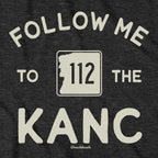 Follow Me To The Kanc NH tee graphic detail in Charcoal