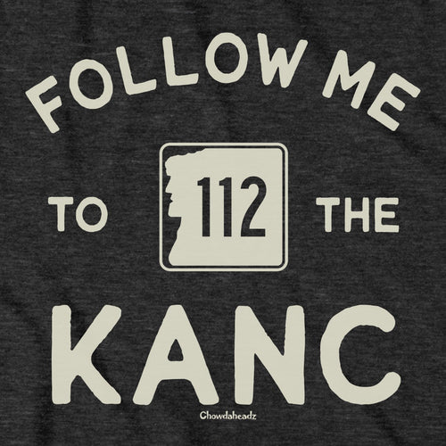 Follow Me To The Kanc NH tee graphic detail in Charcoal