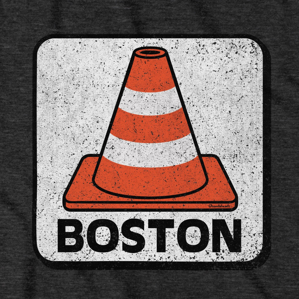 Boston Traffic Cone tee graphic detail in Charcoal
