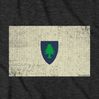 Vintage Massachusetts Flag tee graphic detail in Charcoal