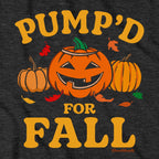 Pump'd For Fall Pumpkins hoodie graphic detail in Charcoal