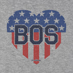 BOS Heart Stars & Stripes tee graphic detail in Gray