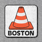 Boston Traffic Cone hoodie graphic detail in Gray