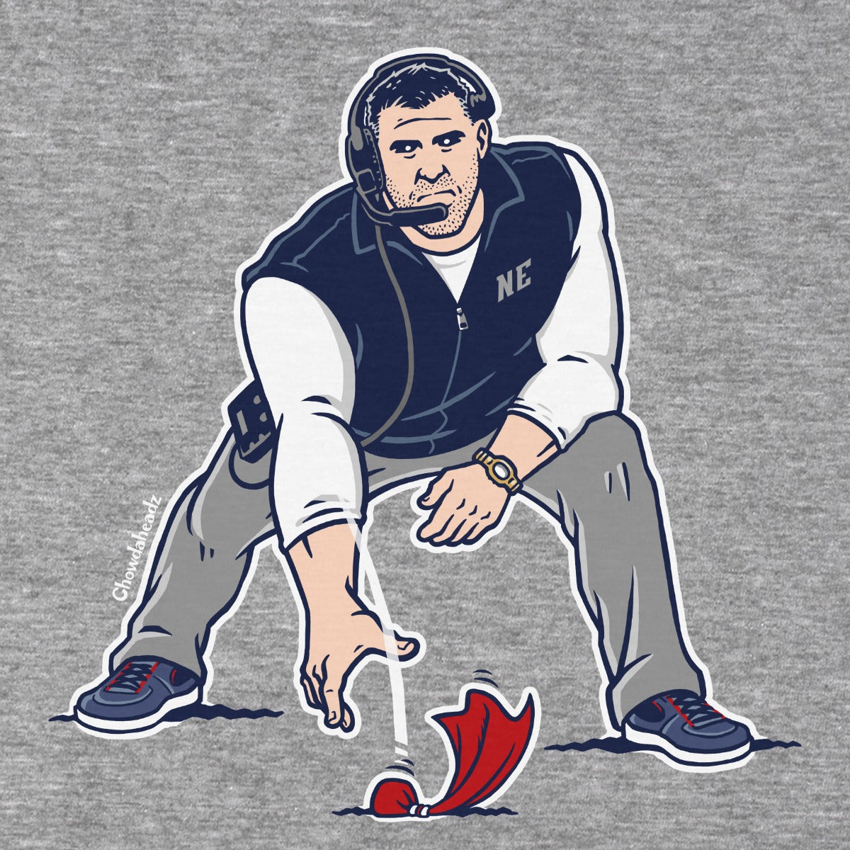 Three Point Stance Coach hoodie graphic detail in Gray