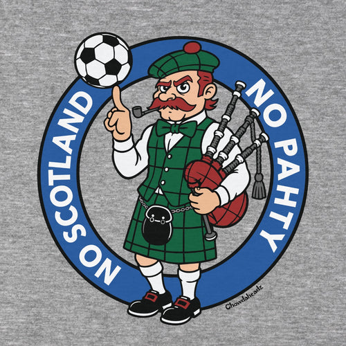 No Scotland No Pahty soccer graphic detail in Gray