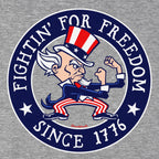 Fightin' For Freedom Uncle Sam Hoodie graphic zoom in Gray