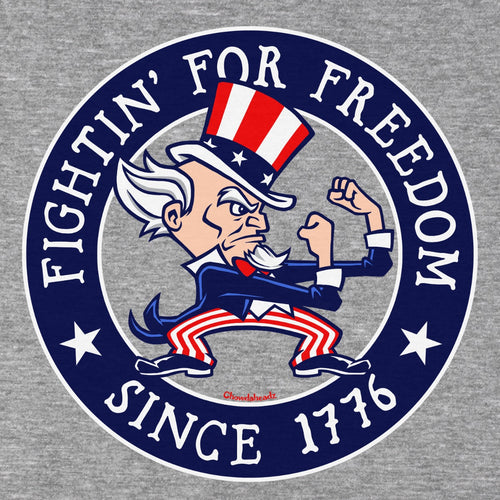 Fightin' For Freedom Uncle Sam Hoodie graphic zoom in Gray