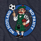 No Scotland No Pahty soccer graphic detail in Heather Blue
