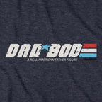 D.A.D. BOD A Real American Figure Hoodie graphic zoom in Heather Blue