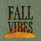 Fall Vibes hoodie graphic detail in Military Green