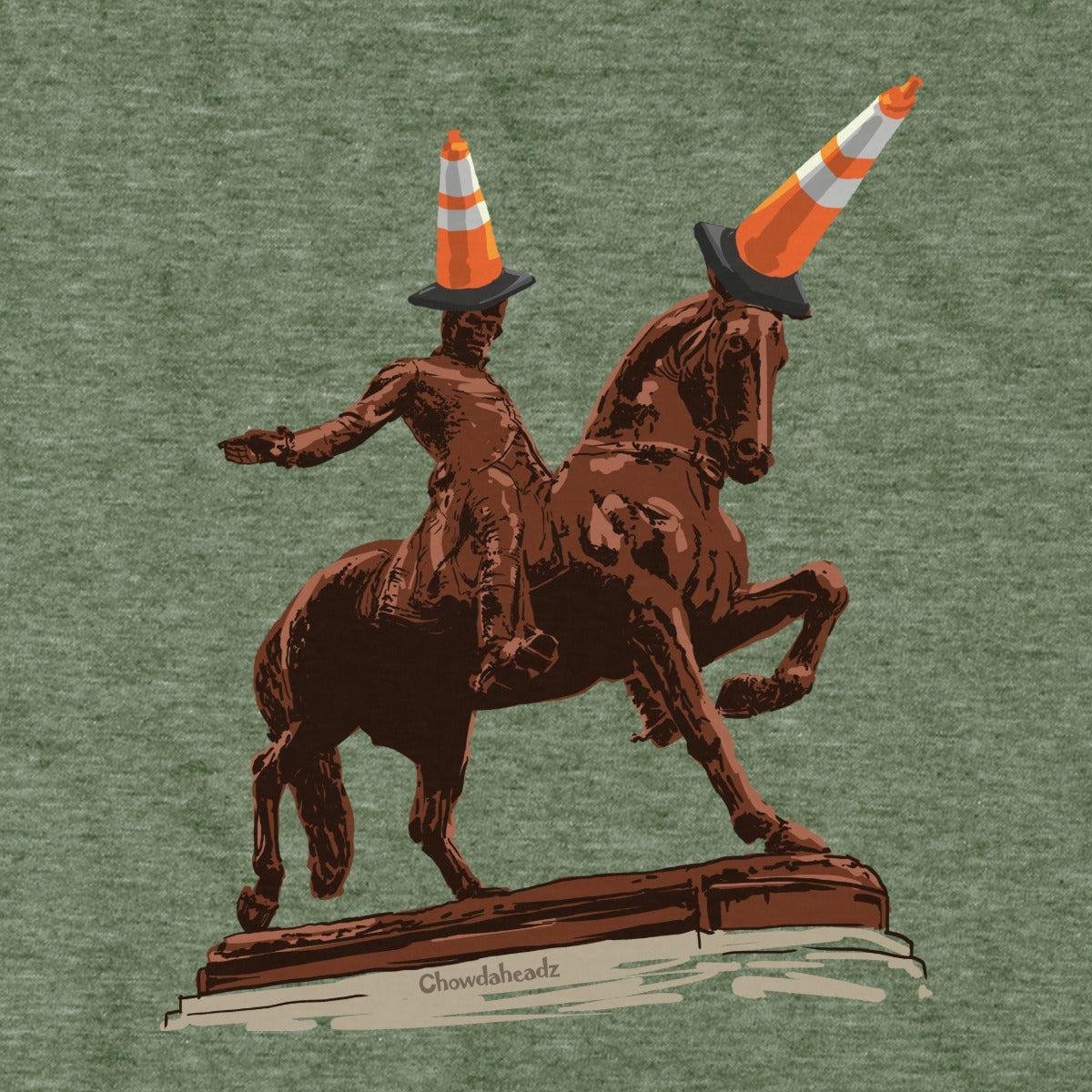 The Scottish Were Here hoodie graphic detail in Military Green