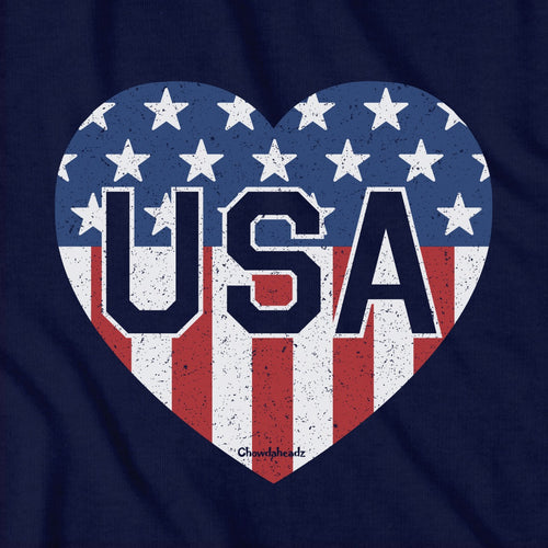 USA Heart tee graphic detail in Navy