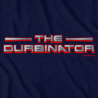 The Durbinator Boston Baseball tee graphic detail in Navy