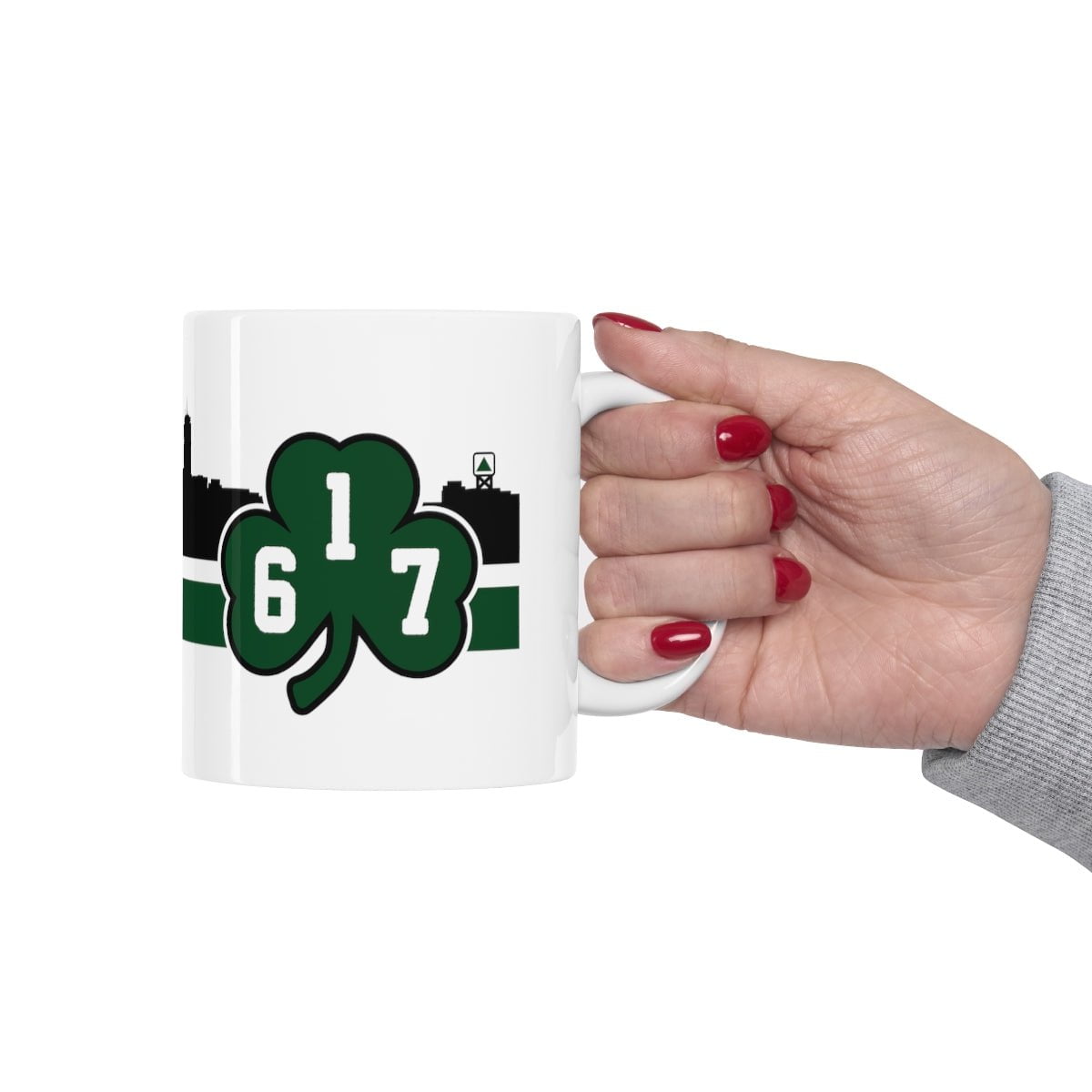 Boston 617 Shamrock Sideline 11oz Coffee Mug - Chowdaheadz