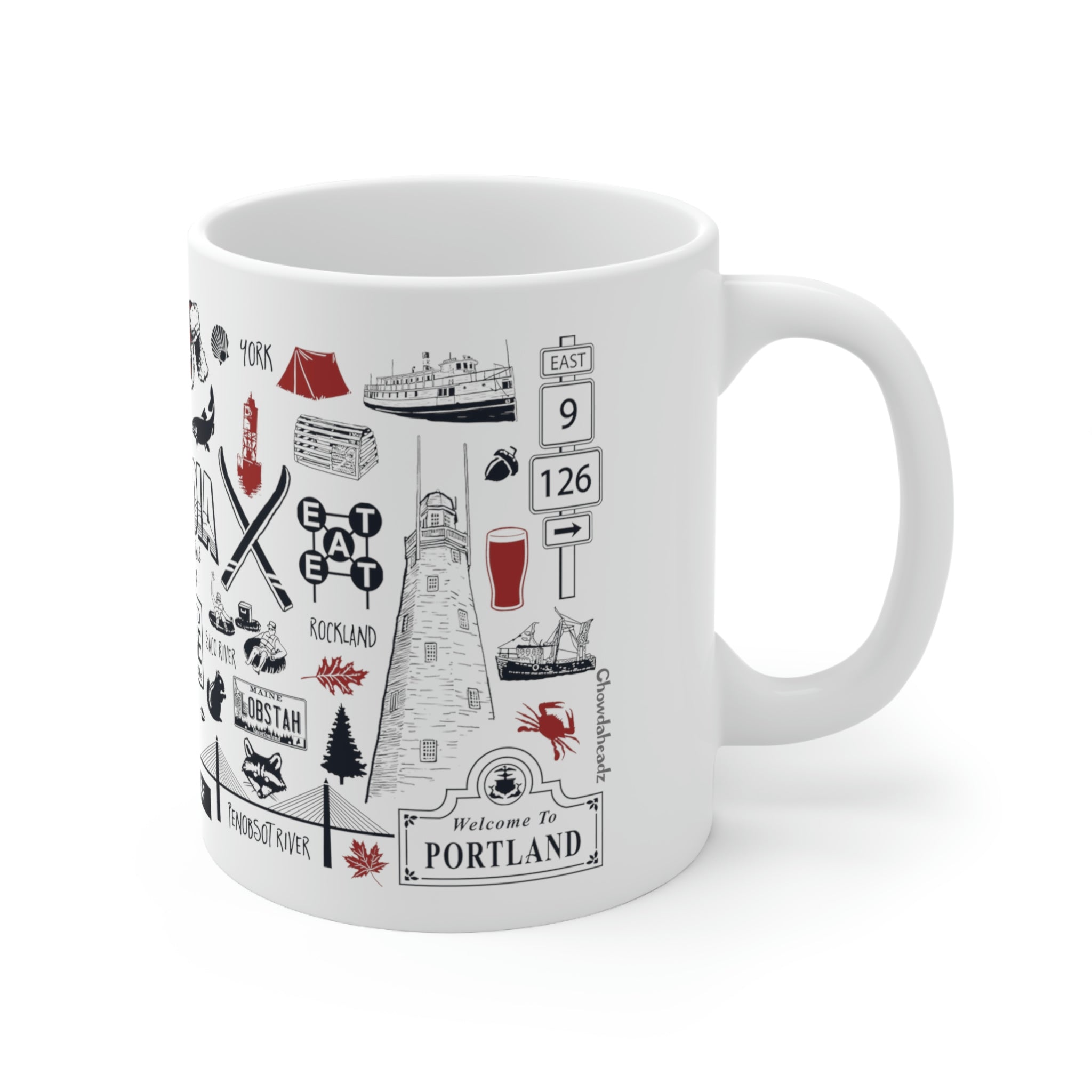 Maine Tourist Attraction 11oz Coffee Mug - Chowdaheadz