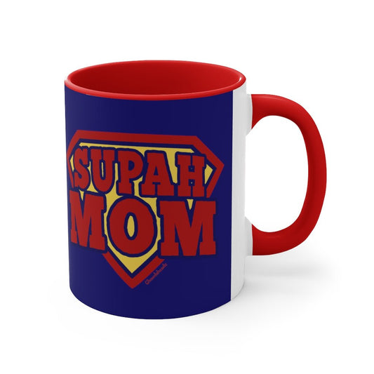 Supah Mom Accent Coffee Mug, 11oz - Chowdaheadz