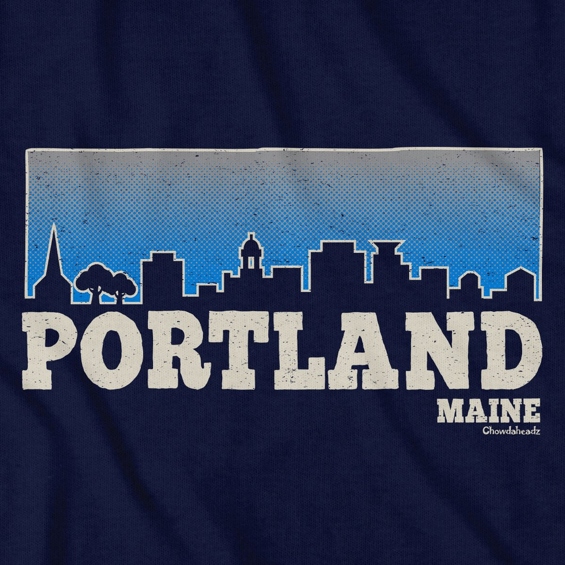 Portland Maine Skyline T-shirt - Chowdaheadz