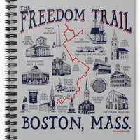 Boston Freedom Trail Sites Spiral Notebook - Chowdaheadz