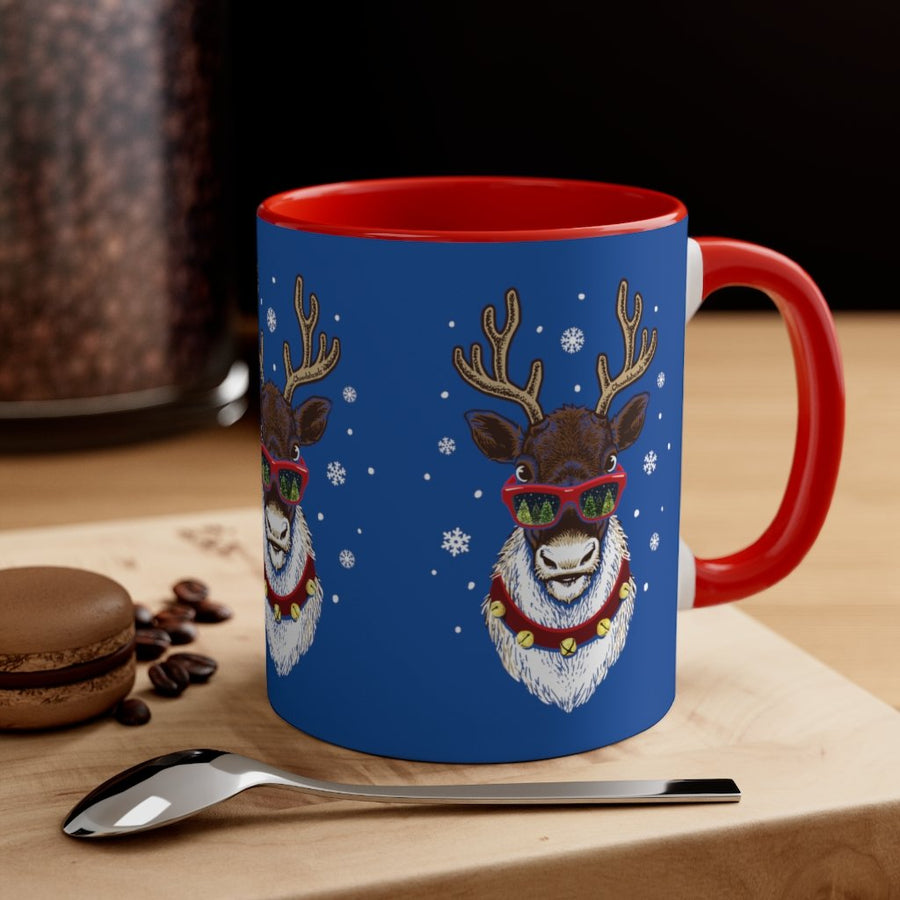 Cool Christmas Reindeer Accent Coffee Mug, 11oz - Chowdaheadz