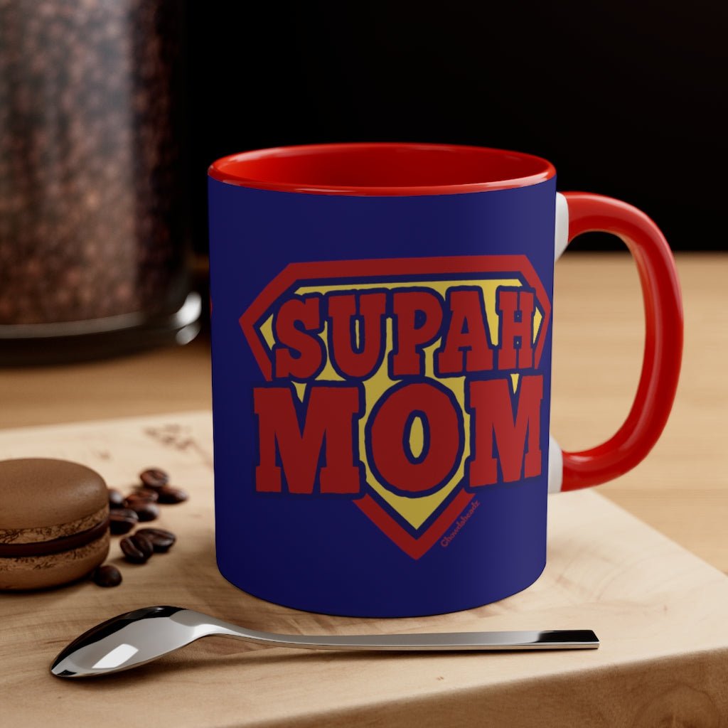 Supah Mom Accent Coffee Mug, 11oz - Chowdaheadz