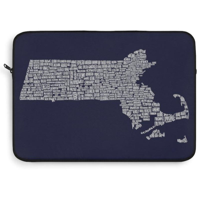 Massachusetts Cities & Towns Laptop Sleeve - Chowdaheadz