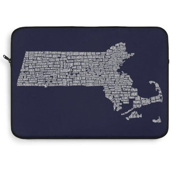 Massachusetts Cities & Towns Laptop Sleeve - Chowdaheadz