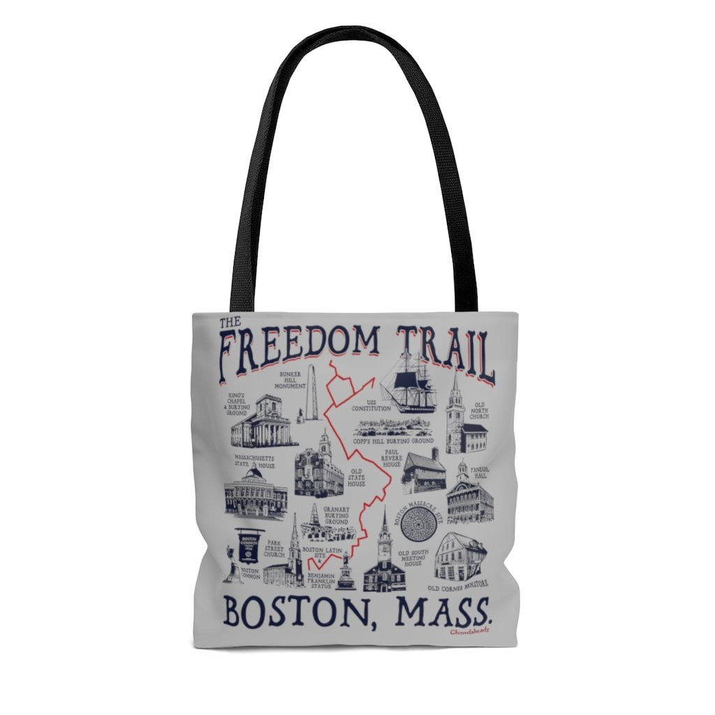 Boston Freedom Trail Sites Tote Bag - Chowdaheadz