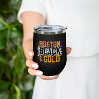 Boston Black & Gold Graffiti Wine Tumbler - Chowdaheadz