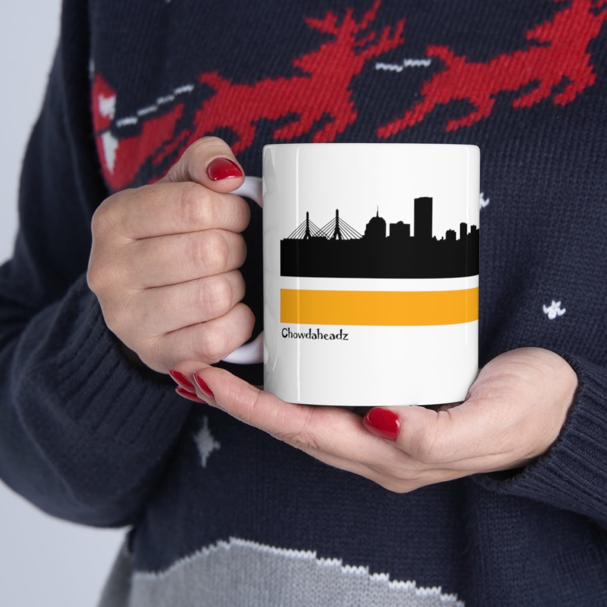 Boston B Black & Gold Sideline 11oz Coffee Mug - Chowdaheadz