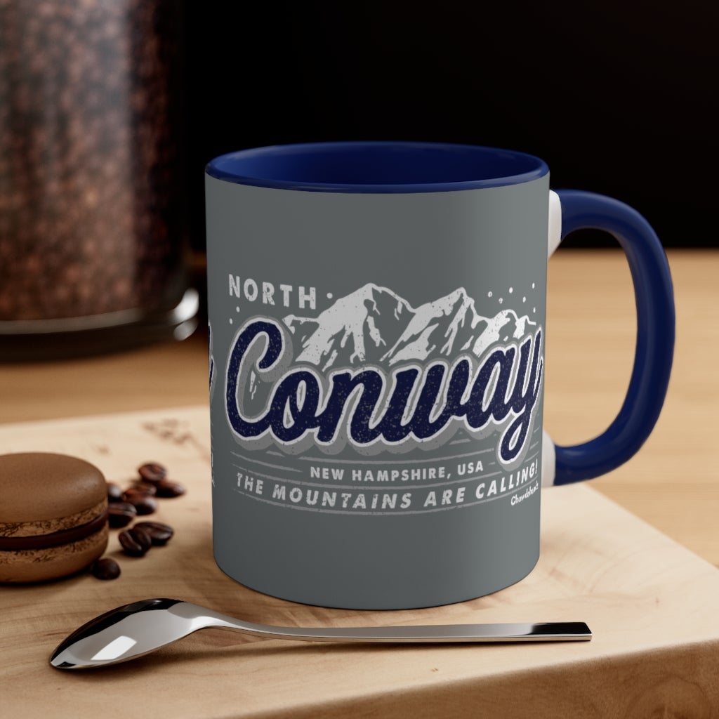North Conway New Hampshire Accent Coffee Mug, 11oz - Chowdaheadz