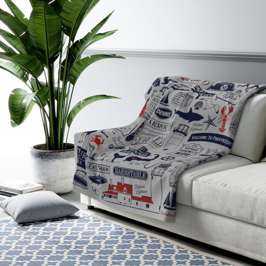 Cape Cod Tourist Attraction Sherpa Fleece Blanket — additional product view