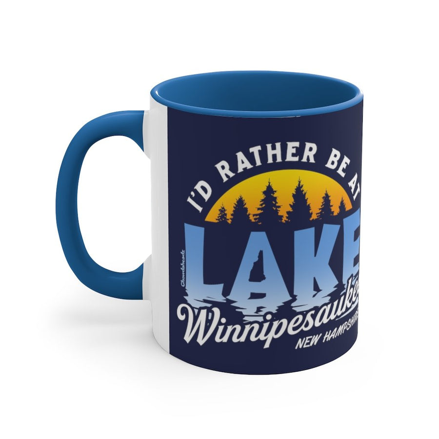 I'd Rather Be at Lake Winnipesaukee Accent Coffee Mug, 11oz - Chowdaheadz