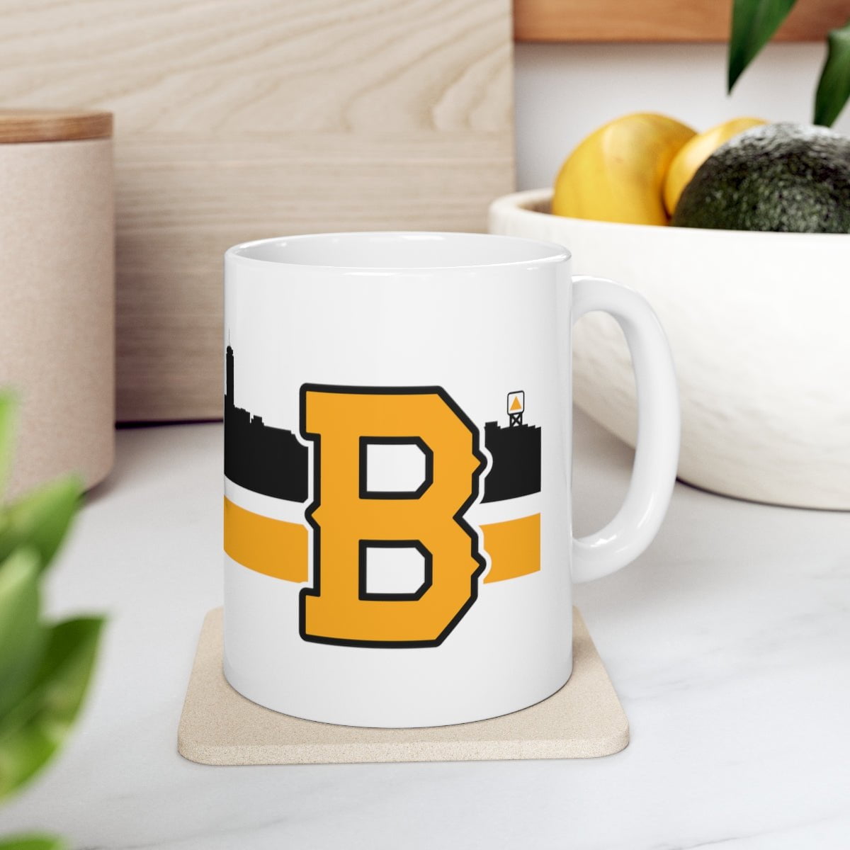 Boston B Black & Gold Sideline 11oz Coffee Mug - Chowdaheadz