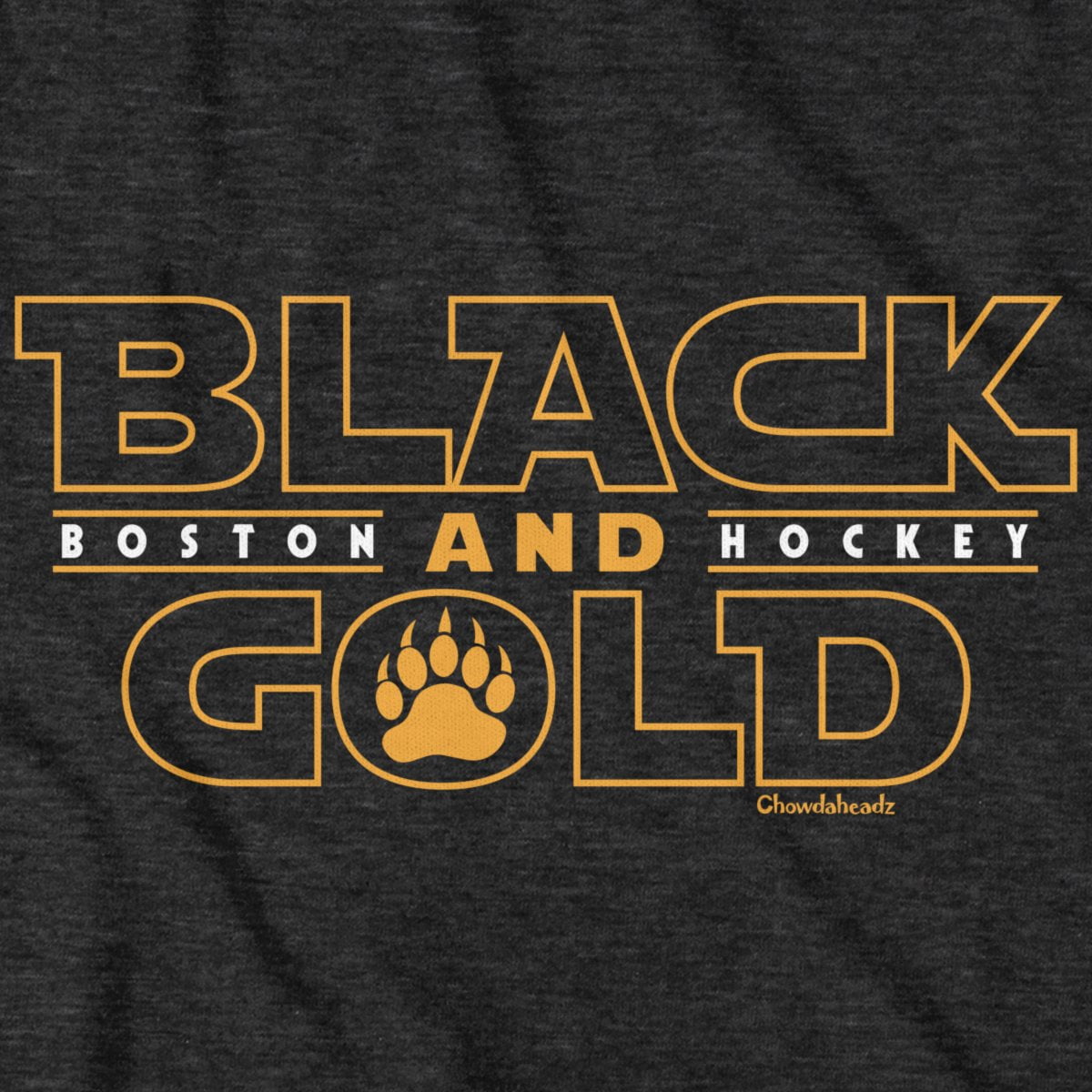 Black & Gold Boston Darkside T-Shirt - Chowdaheadz