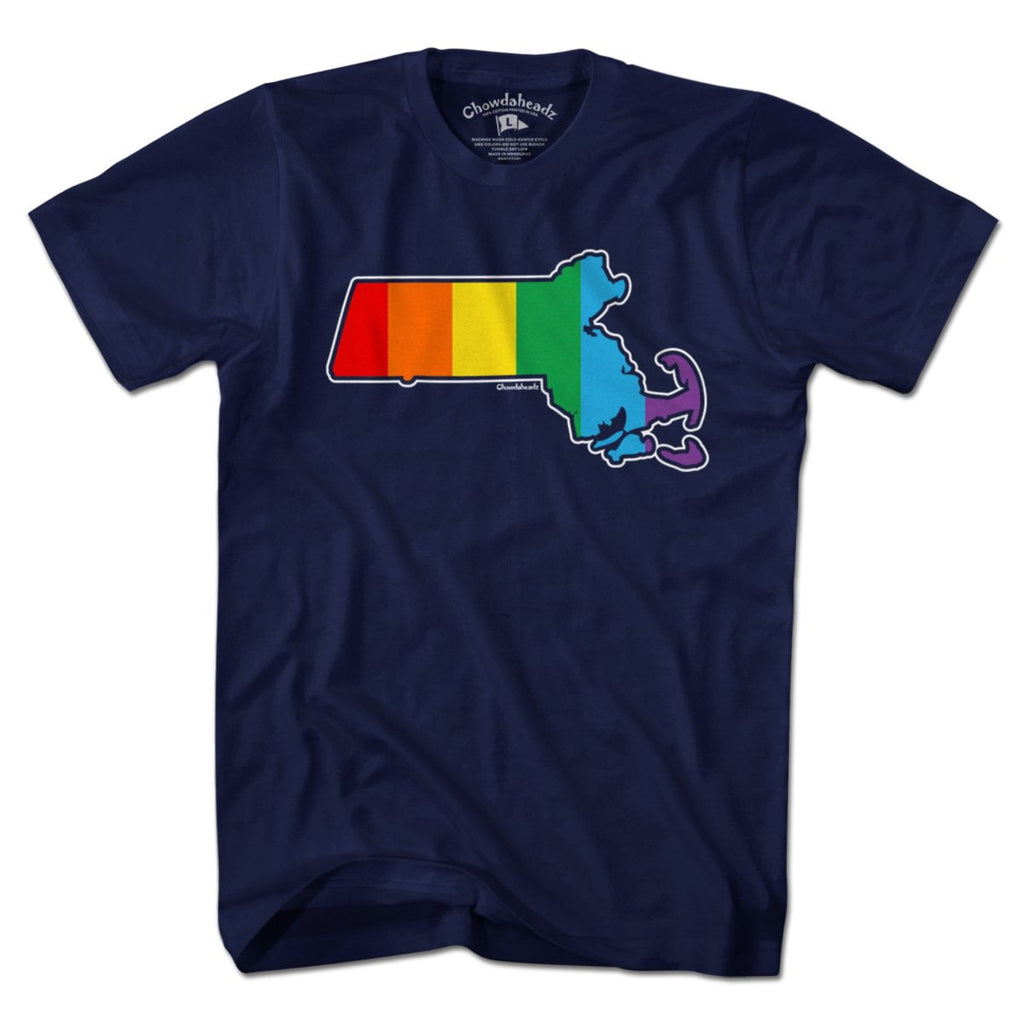 Rainbow Massachusetts T-Shirt - Chowdaheadz