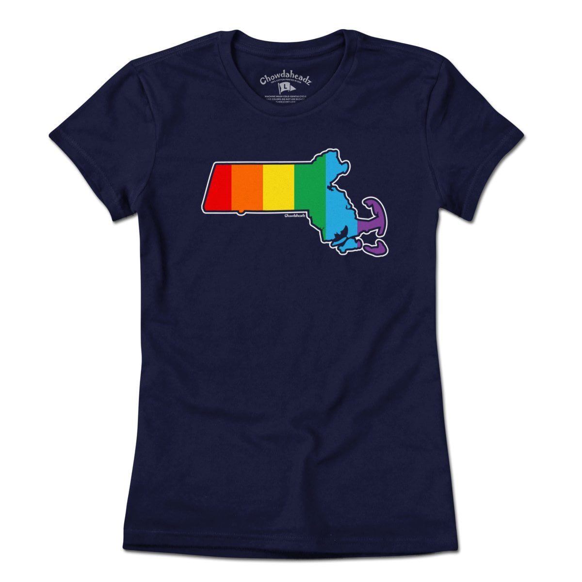 Rainbow Massachusetts T-Shirt - Chowdaheadz