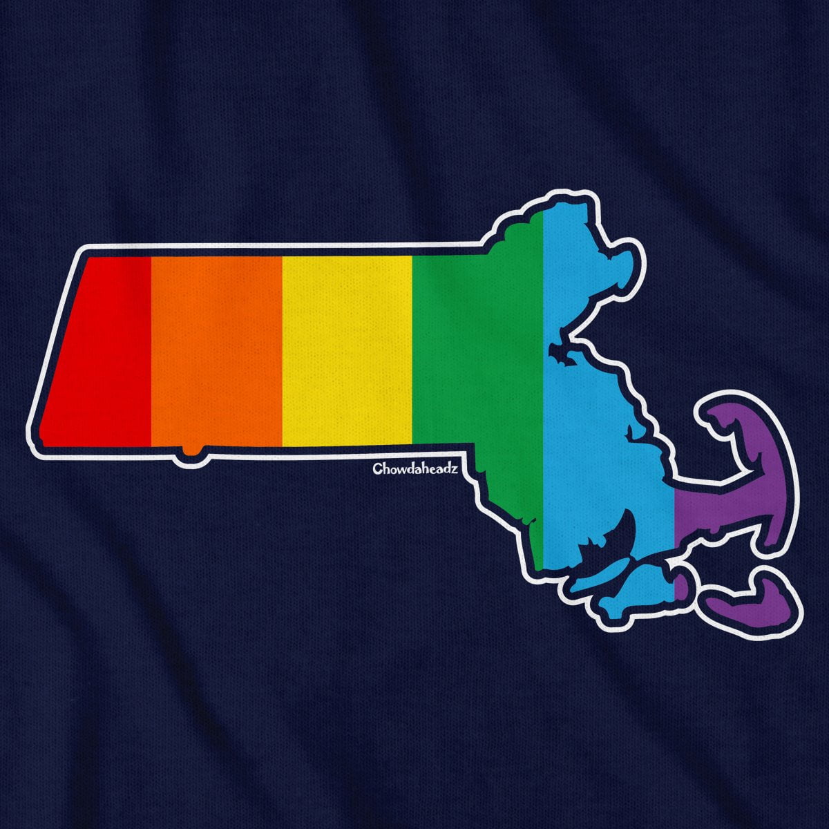 Rainbow Massachusetts T-Shirt - Chowdaheadz