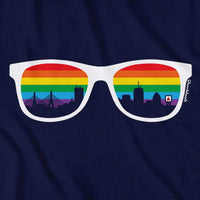 Boston Rainbow Skyline Sunglasses T-Shirt - Chowdaheadz