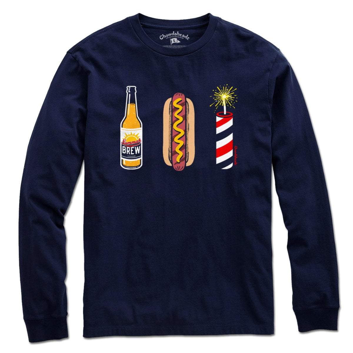 Beer, Hot Dog, Fireworks T-Shirt - Chowdaheadz
