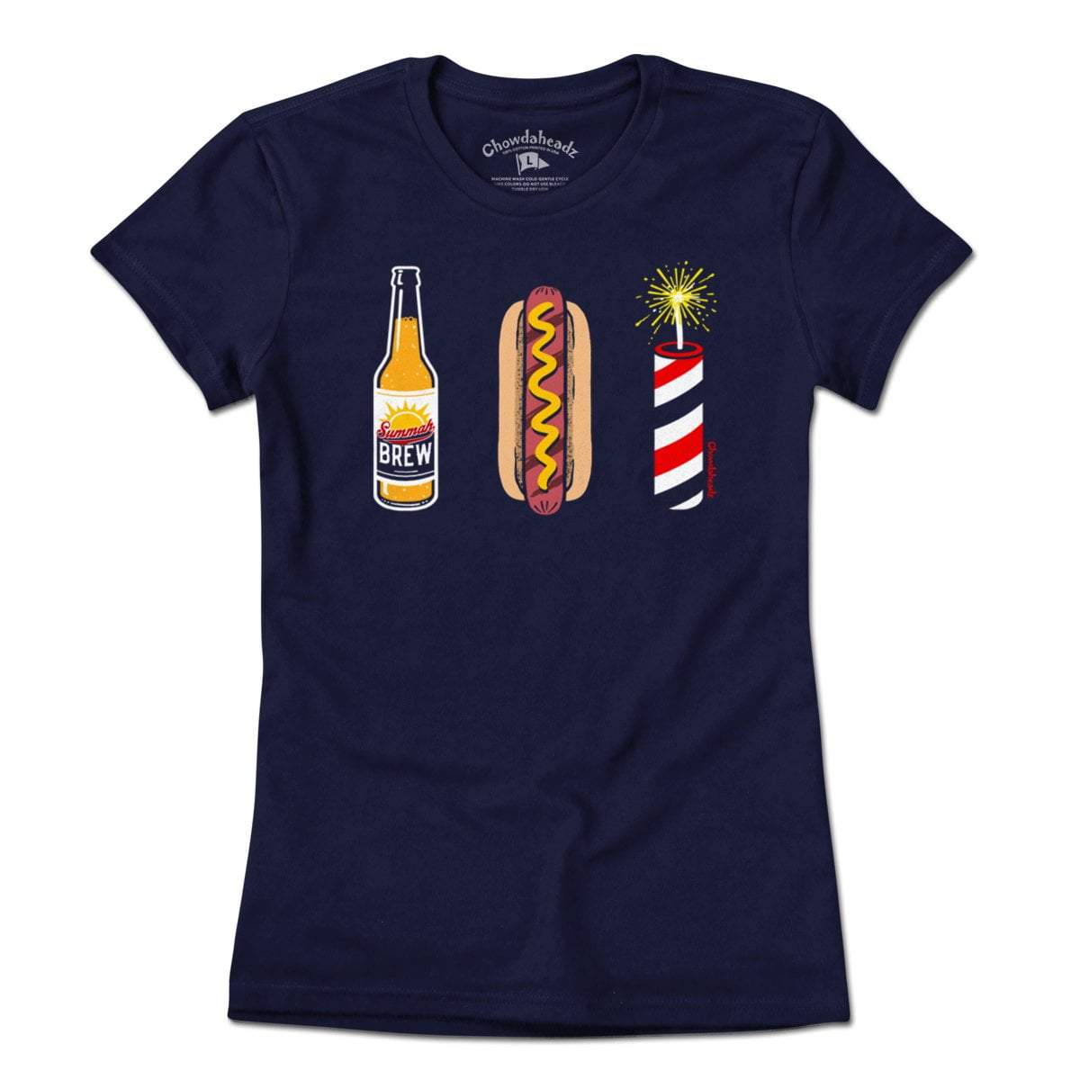 Beer, Hot Dog, Fireworks T-Shirt - Chowdaheadz