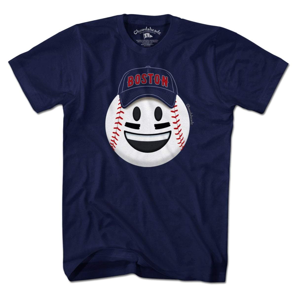 Boston Smiley Baseball Face T-Shirt - Chowdaheadz