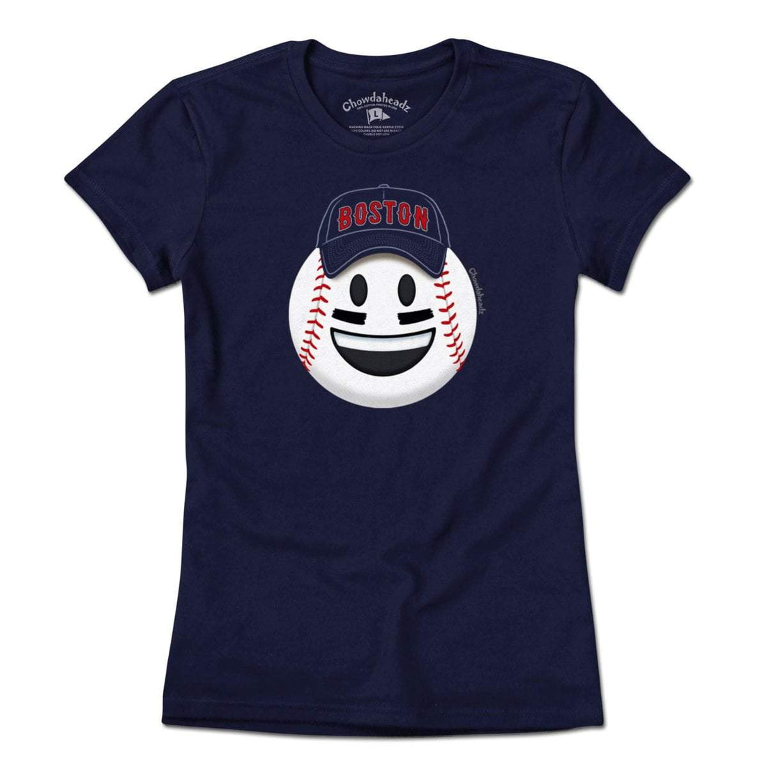 Boston Smiley Baseball Face T-Shirt - Chowdaheadz