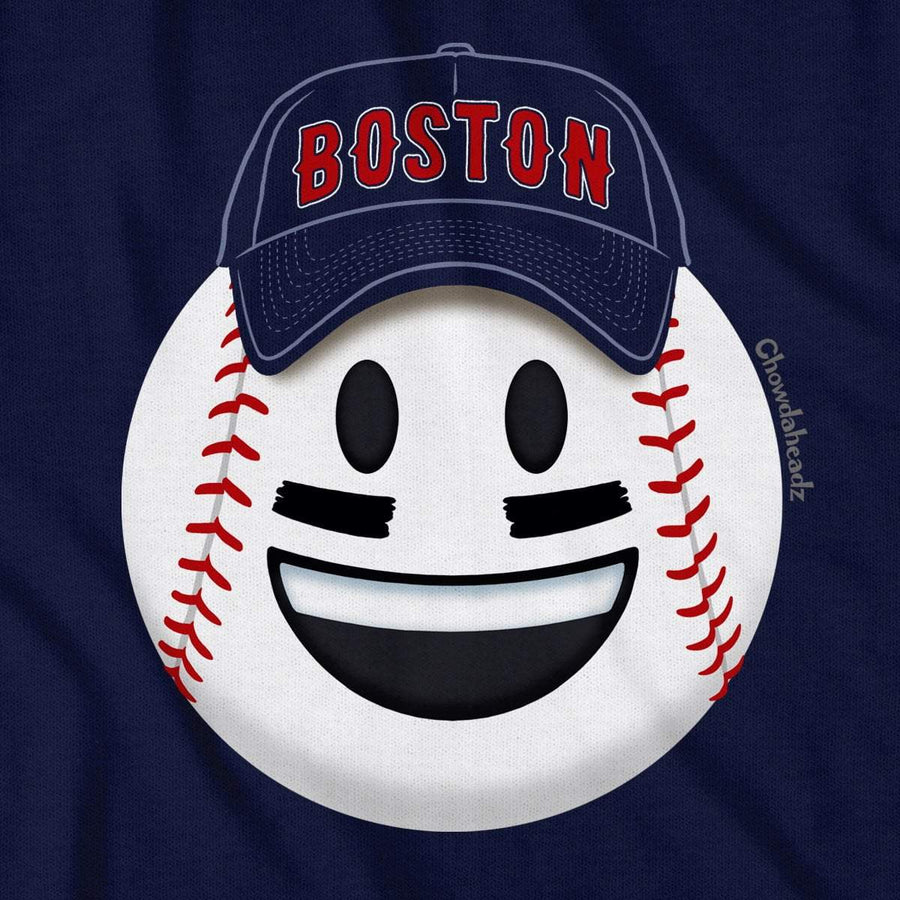 Boston Smiley Baseball Face T-Shirt - Chowdaheadz