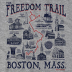 Boston Freedom Trail Sites T-Shirt - Chowdaheadz